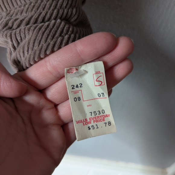 Vintage Women's Taupe Corduroy Puffer Jacket With  Leather & Knit Detailing - Picture 6 of 16